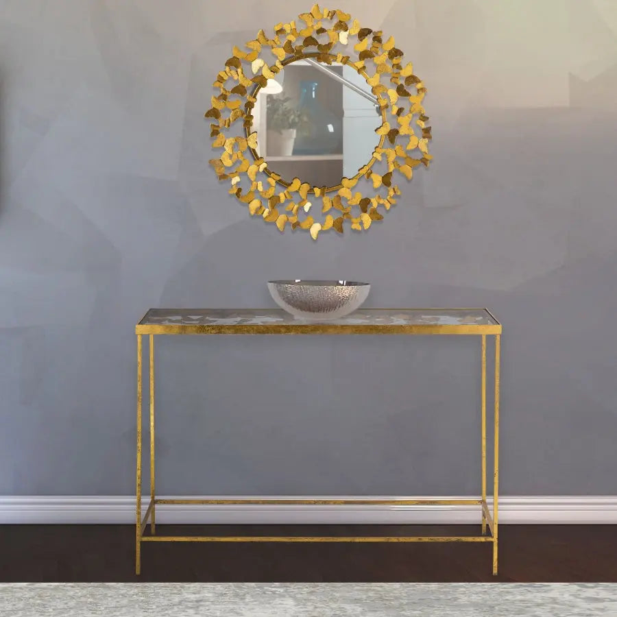 Meridian Furniture - Butterfly Console Table In Gold - 470-T - ATL FURNITURE