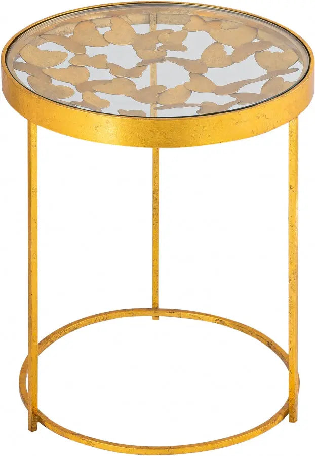 Meridian Furniture - Butterfly End Table In Gold - 470-E - ATL FURNITURE