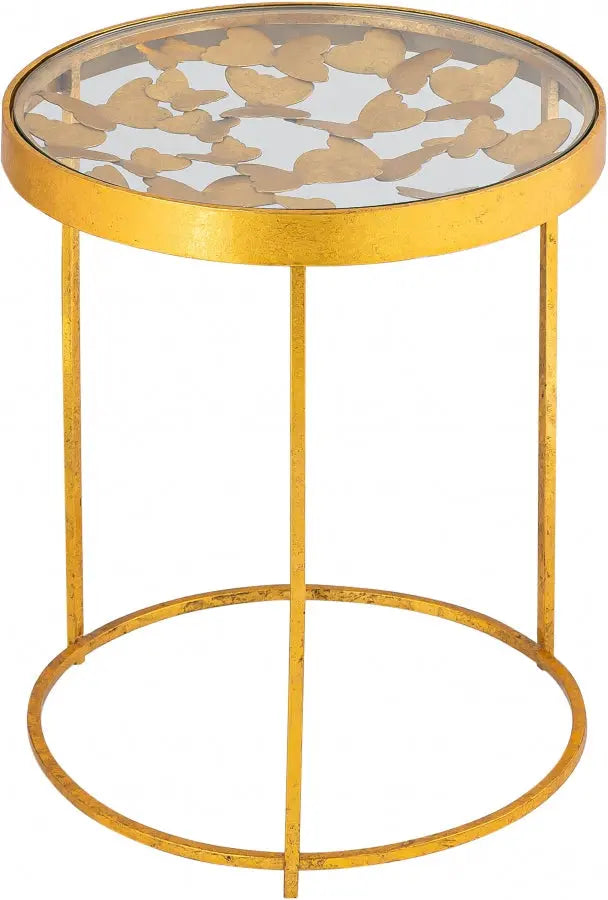 Meridian Furniture - Butterfly End Table In Gold - 470-E - ATL FURNITURE