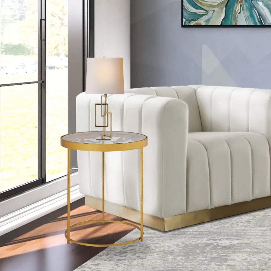 Meridian Furniture - Butterfly End Table In Gold - 470-E - ATL FURNITURE