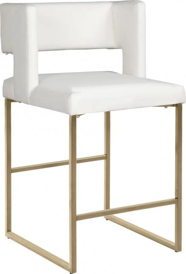 Meridian Furniture - Caleb Faux Leather Counter Stool Set Of 2 In White - 969White-C - ATL FURNITURE