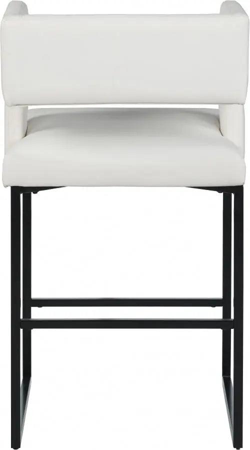 Meridian Furniture - Caleb Faux Leather Counter Stool Set Of 2 In White - 970White-C - ATL FURNITURE