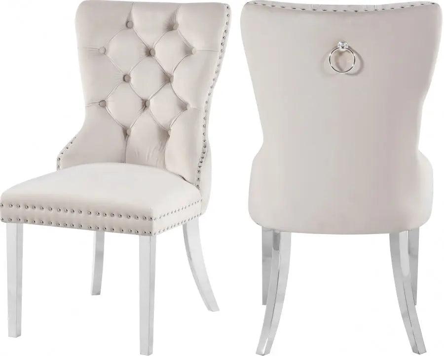 Meridian Furniture - Carmen Dining Chair In Cream (Set Of 2) - 743Cream-C - ATL FURNITURE