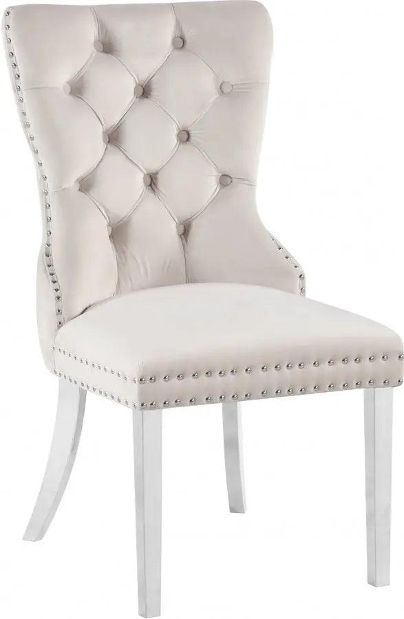 Meridian Furniture - Carmen Dining Chair In Cream (Set Of 2) - 743Cream-C - ATL FURNITURE