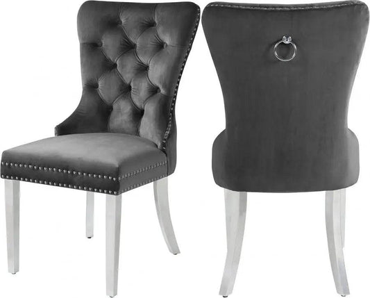 Meridian Furniture - Carmen Dining Chair In Grey (Set Of 2) - 743Grey-C - ATL FURNITURE