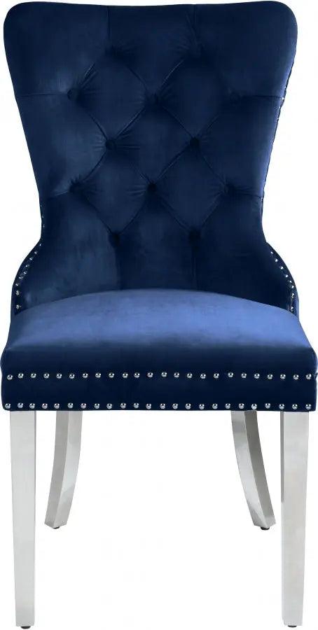 Meridian Furniture - Carmen Dining Chair In Navy (Set Of 2) - 743Navy-C - ATL FURNITURE