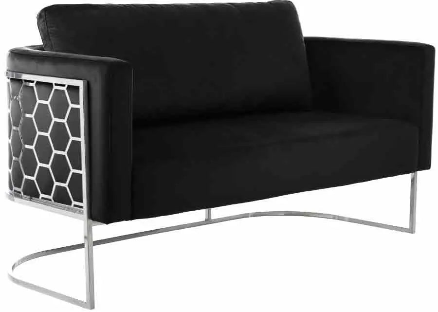 Casa 3 Piece Living Room Set In Black - ATL FURNITURE