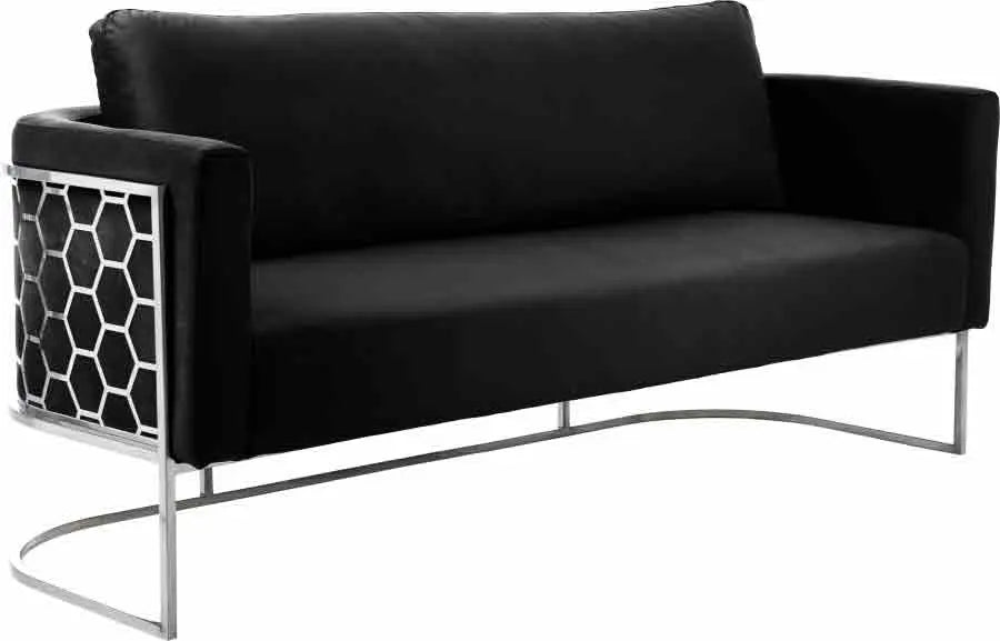 Casa 3 Piece Living Room Set In Black - ATL FURNITURE