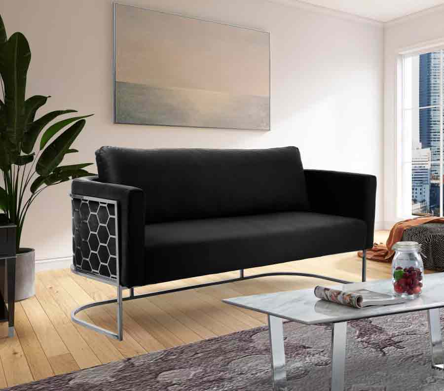 Casa 3 Piece Living Room Set In Black - ATL FURNITURE