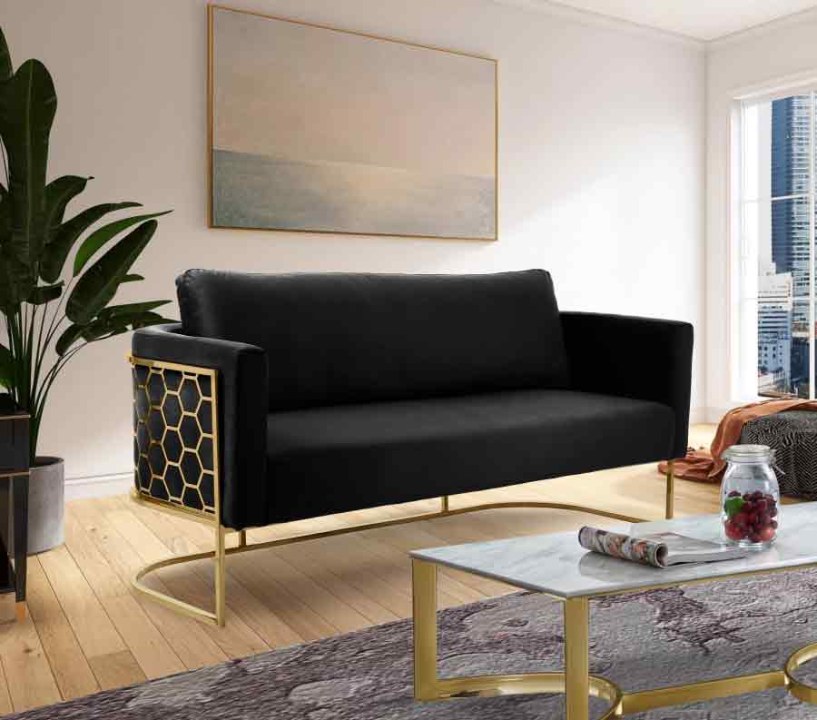 Casa 3 Piece Living Room Set In Black - ATL FURNITURE