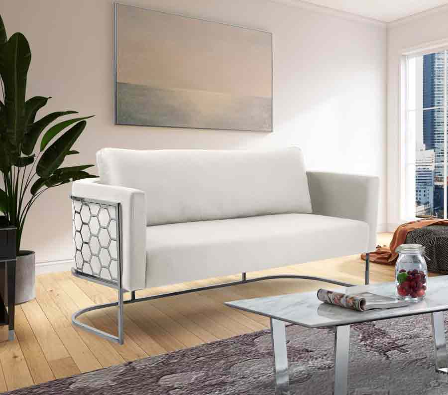 Casa 3 Piece Living Room Set In Cream - ATL FURNITURE