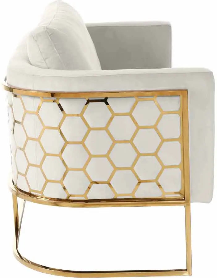 Casa 3 Piece Living Room Set In Cream - ATL FURNITURE