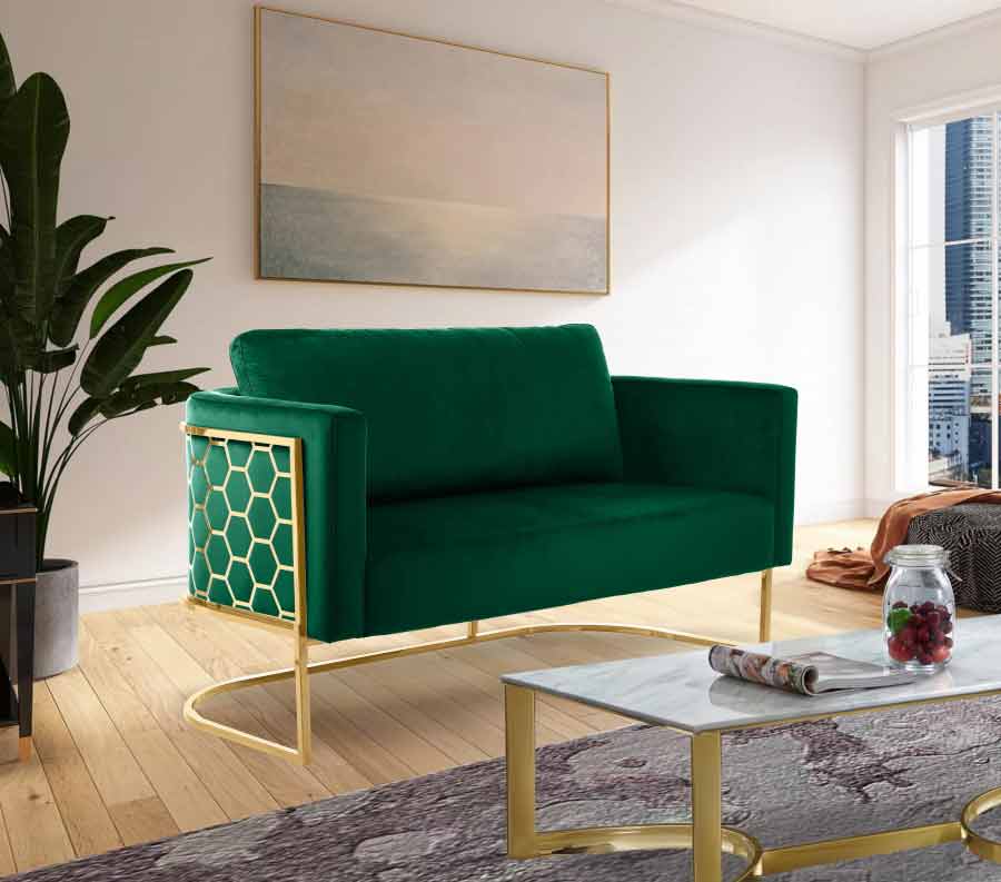 Casa 3 Piece Living Room Set In Green - ATL FURNITURE