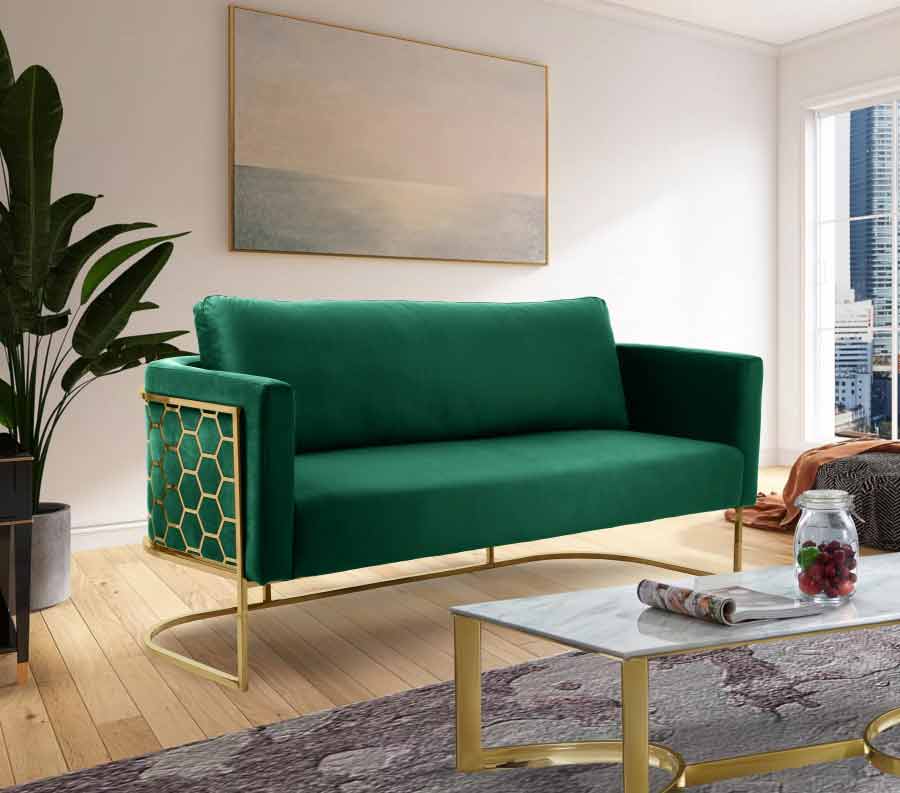 Casa 3 Piece Living Room Set In Green - ATL FURNITURE