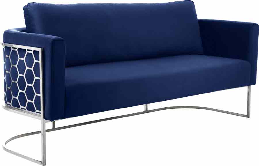Casa 3 Piece Living Room Set In Navy - ATL FURNITURE