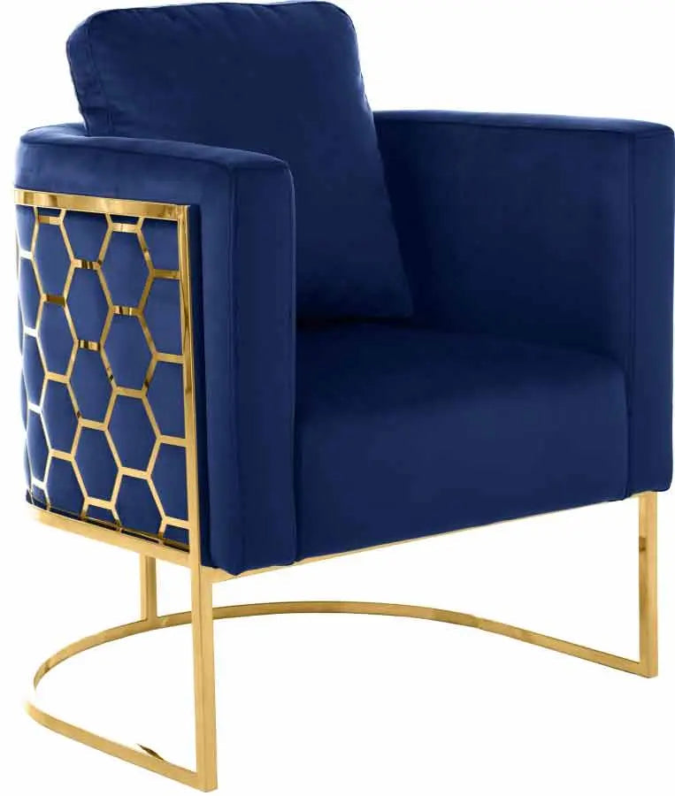 Casa 3 Piece Living Room Set In Navy - ATL FURNITURE