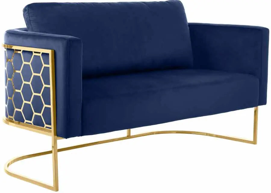 Casa 3 Piece Living Room Set In Navy - ATL FURNITURE