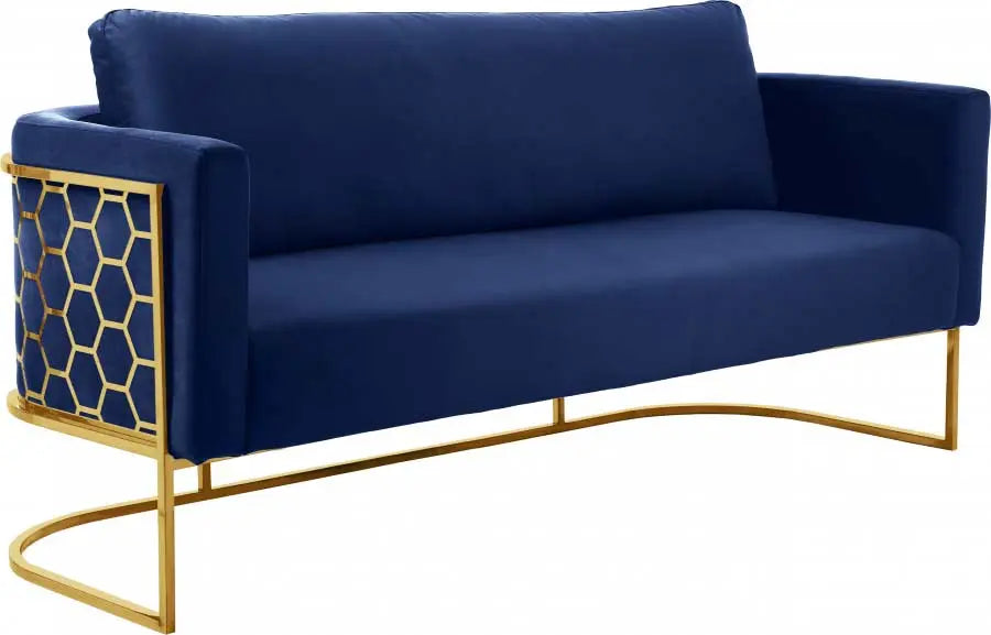 Casa 3 Piece Living Room Set In Navy - ATL FURNITURE