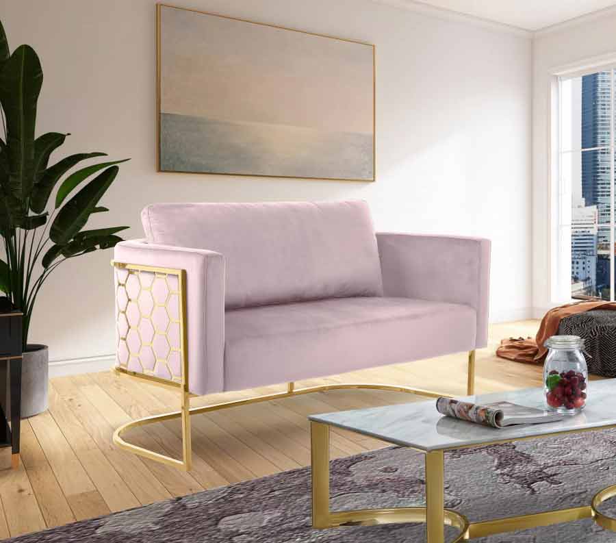 Casa 3 Piece Living Room Set In Pink - ATL FURNITURE