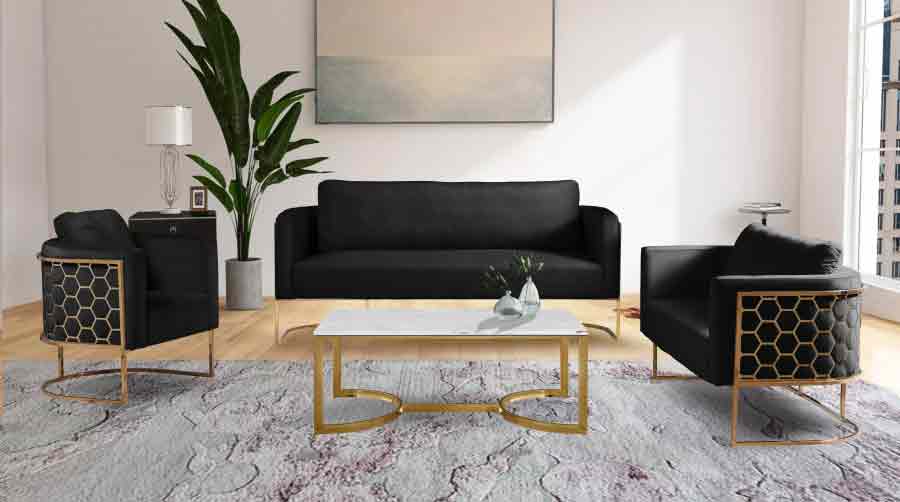 Casa Loveseat In Black - ATL FURNITURE