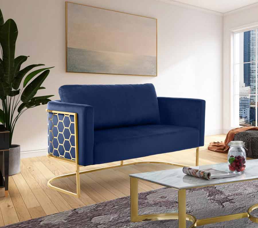 Casa Loveseat In Navy - ATL FURNITURE