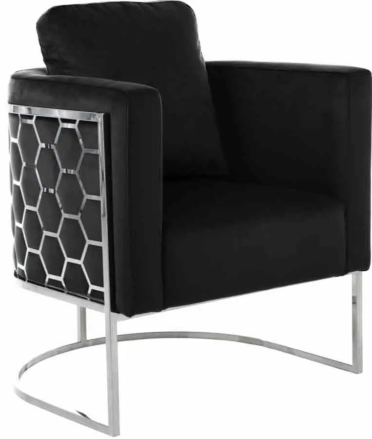 Casa Velvet Chair In Black - ATL FURNITURE