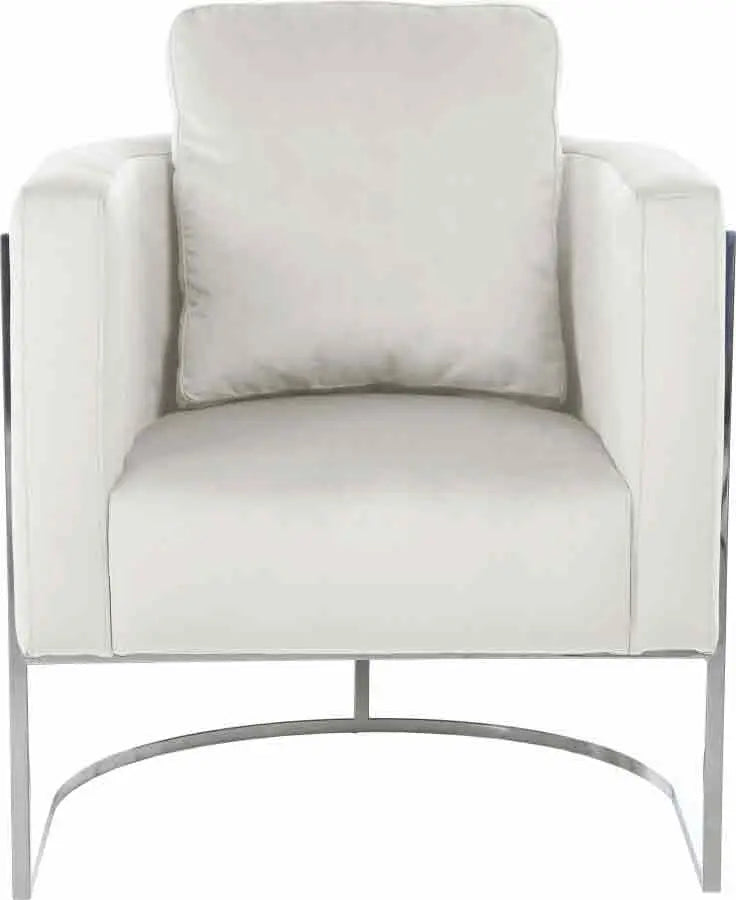 Casa Velvet Chair In Cream - ATL FURNITURE