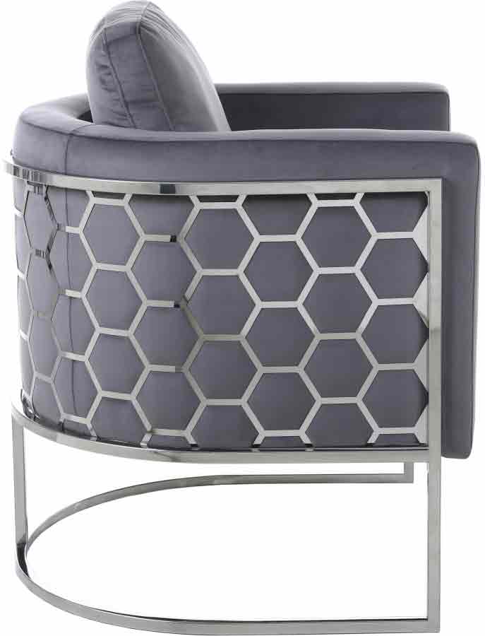 Casa Velvet Chair In Grey - ATL FURNITURE