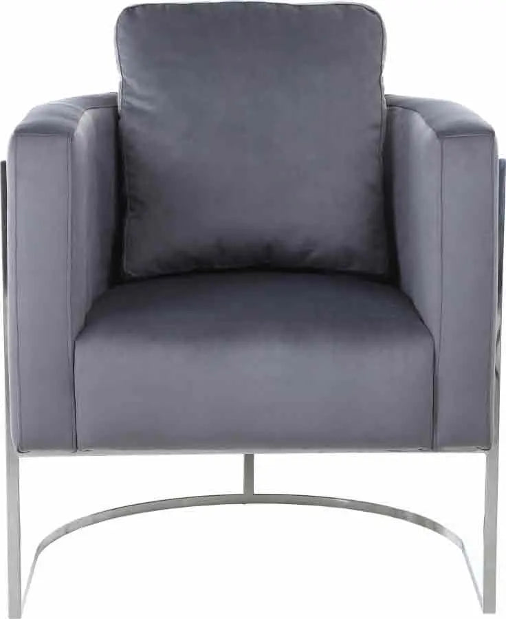 Casa Velvet Chair In Grey - ATL FURNITURE