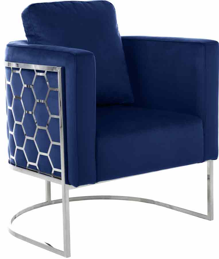 Casa Velvet Chair In Navy - ATL FURNITURE