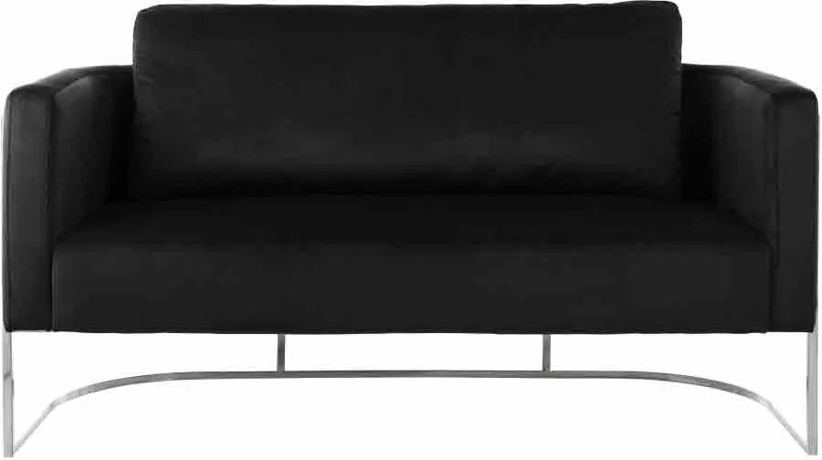 Casa Velvet Loveseat In Black - ATL FURNITURE