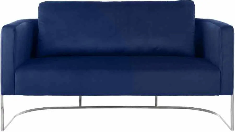 Casa Velvet Loveseat In Navy - ATL FURNITURE