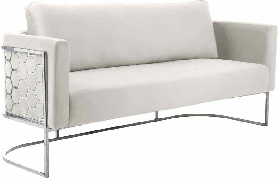 Casa Velvet Sofa In Cream - ATL FURNITURE