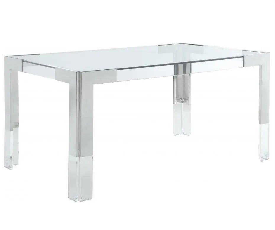 Casper Dining Table Acrylic And Chrome - ATL FURNITURE