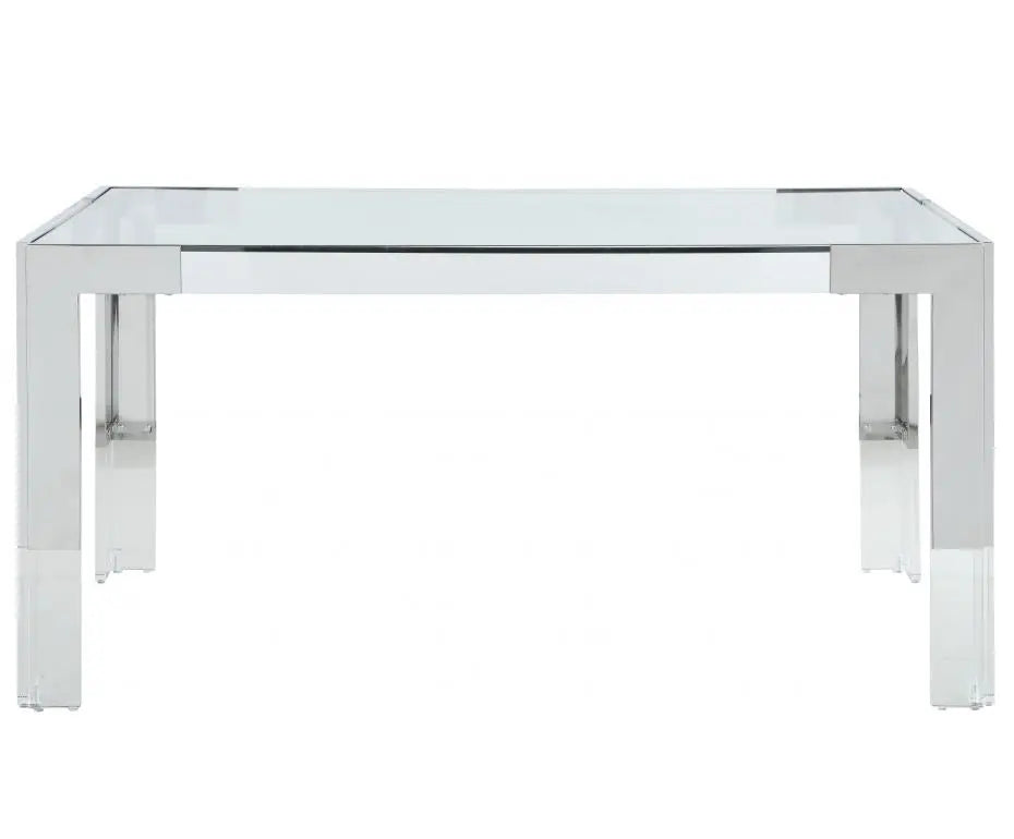 Casper Dining Table Acrylic And Chrome - ATL FURNITURE