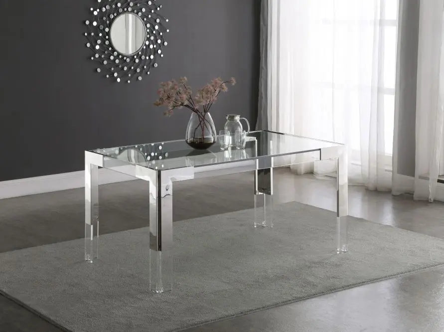 Casper Dining Table Acrylic And Chrome - ATL FURNITURE