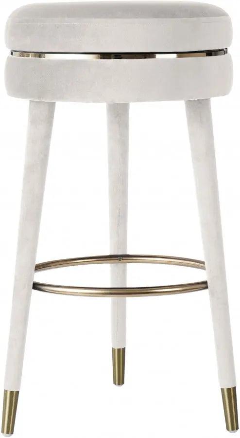 Meridian Furniture - Coral Velvet Swivel Bar Stool In Cream - 702Cream-C - ATL FURNITURE