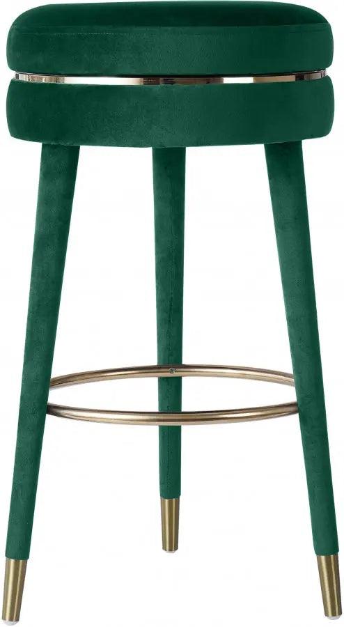 Meridian Furniture - Coral Velvet Swivel Bar Stool In Green - 702Green-C - ATL FURNITURE