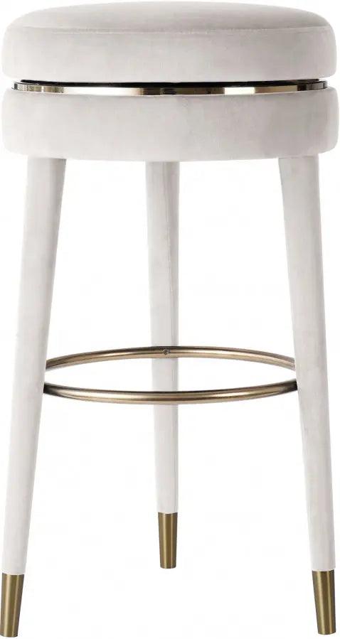 Meridian Furniture - Coral Velvet Swivel Counter Stool In Cream - 701Cream-C - ATL FURNITURE