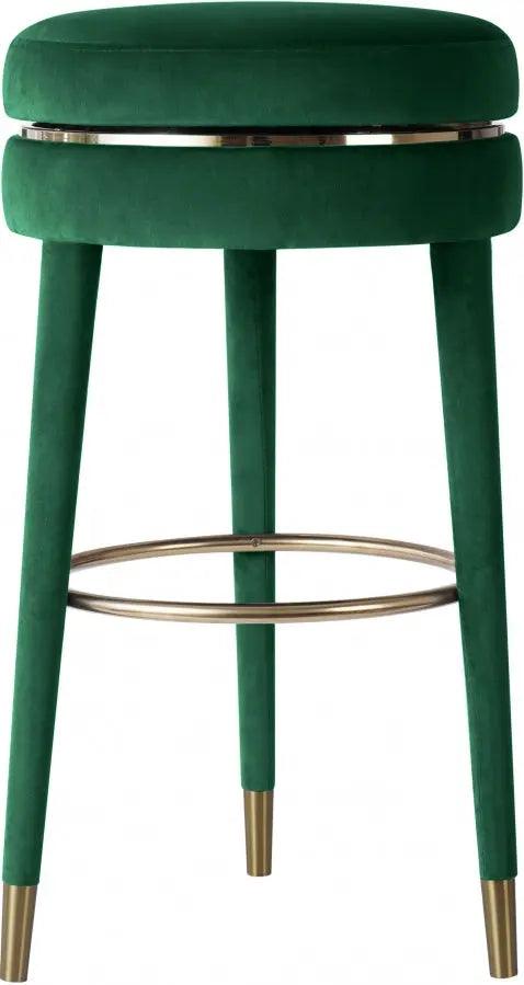 Meridian Furniture - Coral Velvet Swivel Counter Stool In Green - 701Green-C - ATL FURNITURE