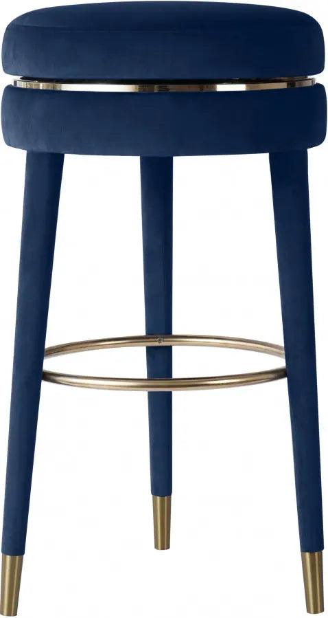 Meridian Furniture - Coral Velvet Swivel Counter Stool In Navy - 701Navy-C - ATL FURNITURE