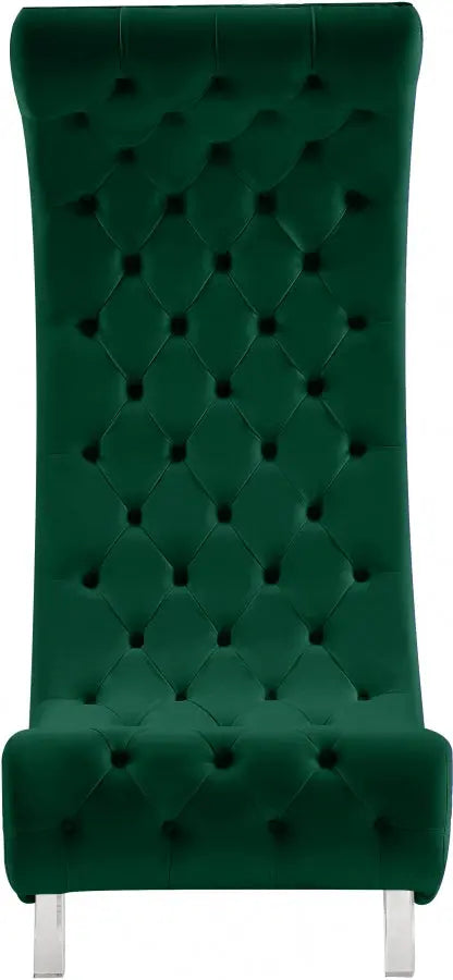 Meridian Furniture - Crescent Velvet Chair In Green - 568Green-C - ATL FURNITURE