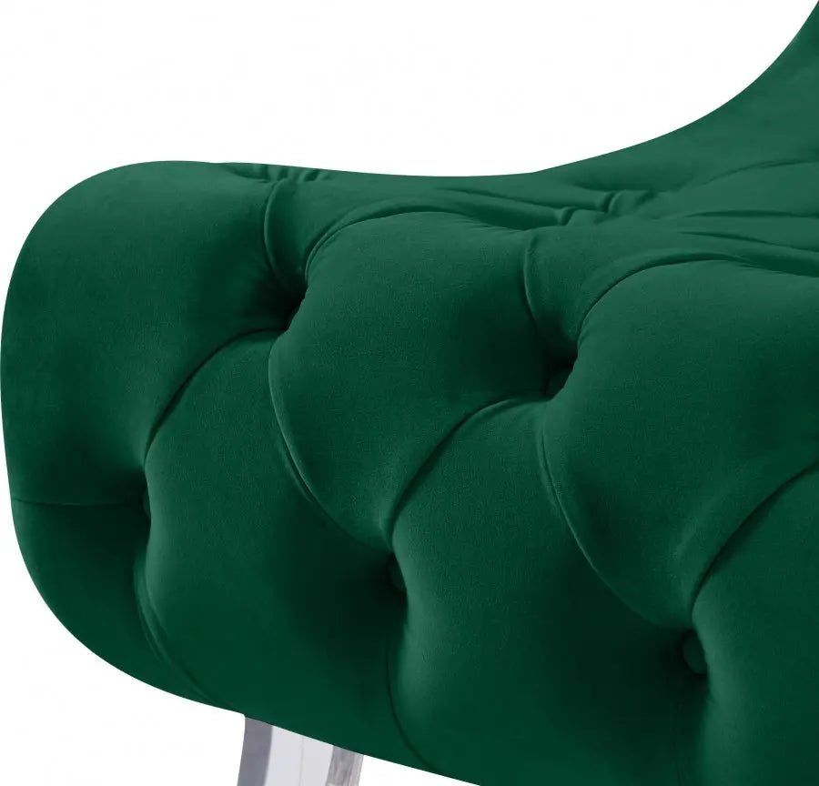 Meridian Furniture - Crescent Velvet Chair In Green - 568Green-C - ATL FURNITURE