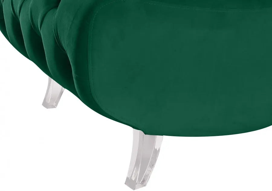 Meridian Furniture - Crescent Velvet Chair In Green - 568Green-C - ATL FURNITURE