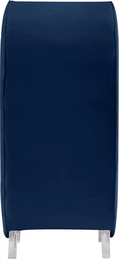 Meridian Furniture - Crescent Velvet Chair In Navy - 568Navy-C - ATL FURNITURE