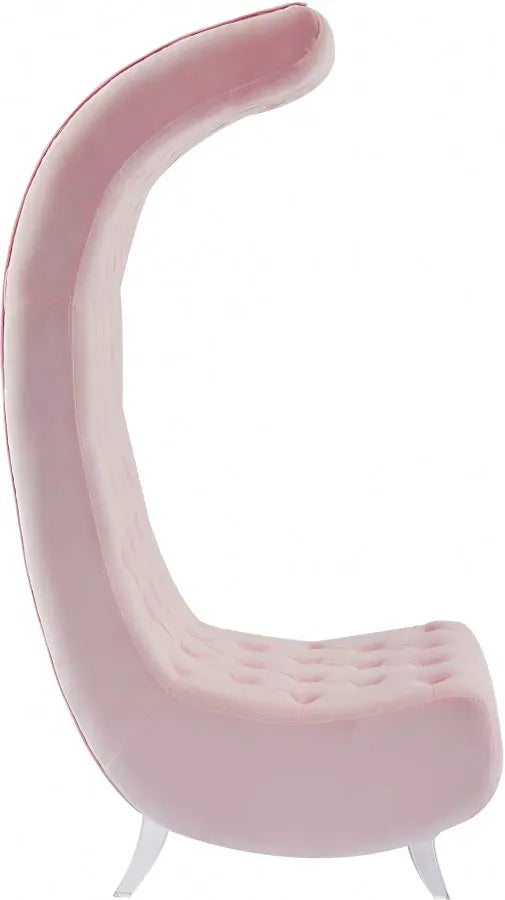 Meridian Furniture - Crescent Velvet Chair In Pink - 568Pink-C - ATL FURNITURE