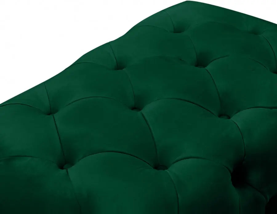 Meridian Furniture - Crescent Velvet Ottoman In Green - 568Green-Ott - ATL FURNITURE