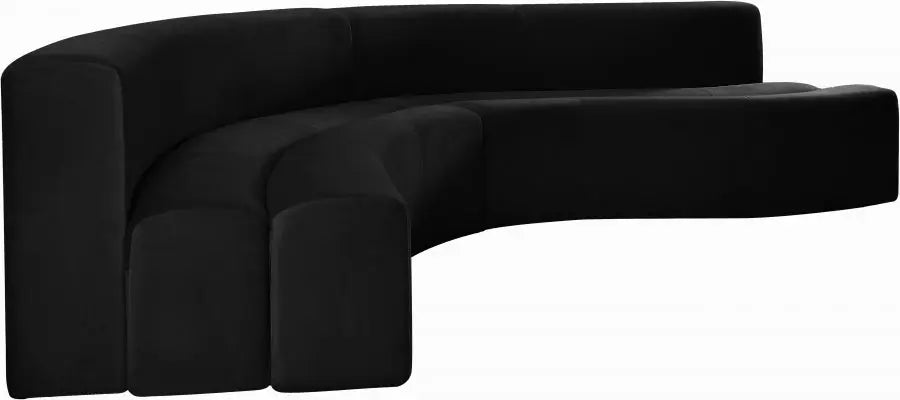 Curl Velvet 2 Piece Sectional In Black - ATL FURNITURE