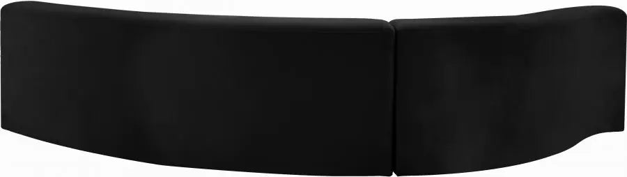 Curl Velvet 2 Piece Sectional In Black - ATL FURNITURE