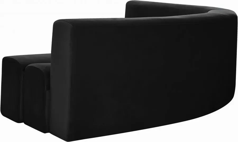 Curl Velvet 2 Piece Sectional In Black - ATL FURNITURE